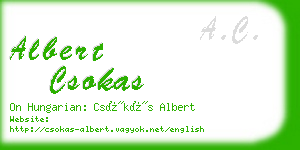 albert csokas business card